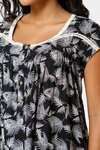 Naiduhall Cotton Full Length Nightdress - Black Print — thumbnail 7